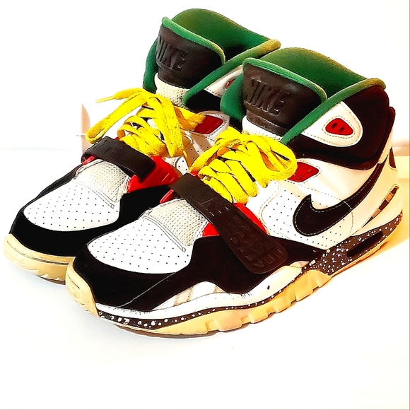 NIKE AIR TRAINER SC II HIGH TOP RASTA SHOES/SNEAKERS. MENS Sz:10 TIE AND VELCRO - Picture 1 of 13